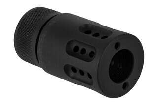Guntec USA AR-10 Mini Slip Over Barrel Shroud With Multi Port Muzzle Brake is anodized black